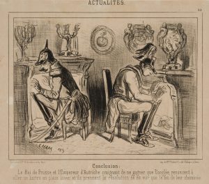 Karikatur. Preußen u. Österr. Kriegseintritt
