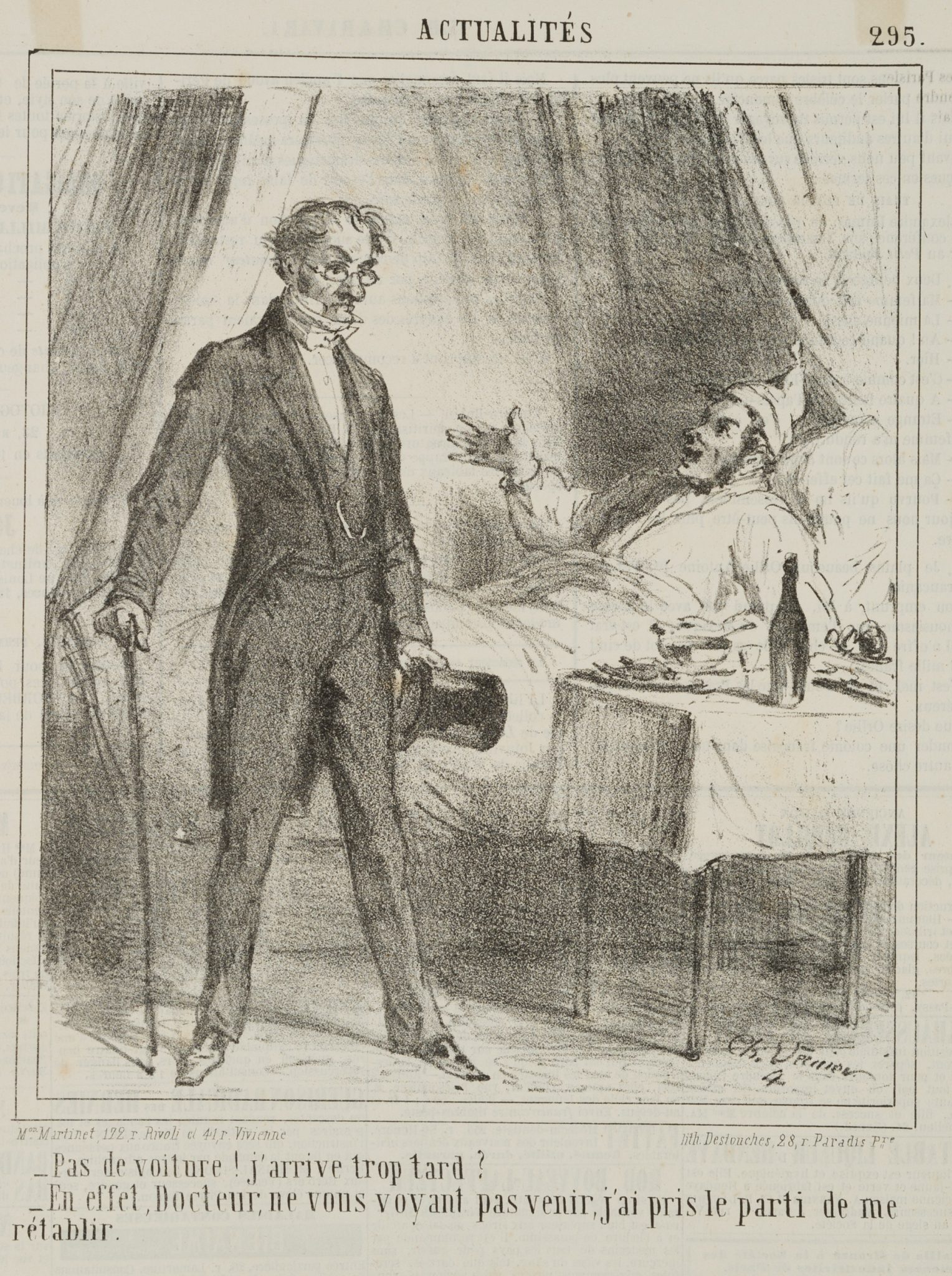 Karikatur. Arzt und Patient