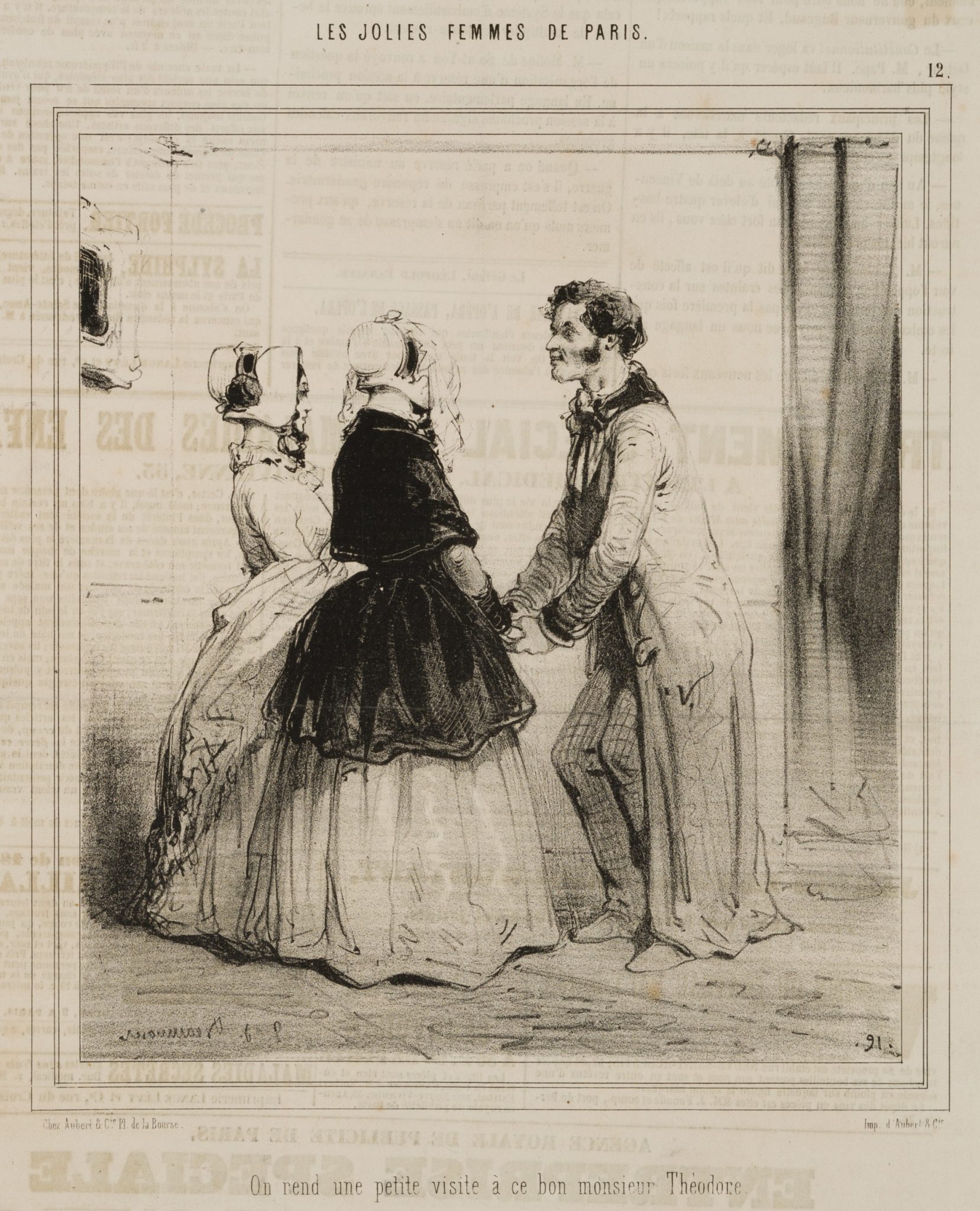 Karikatur. Besuch bei Monsieur Thèodore