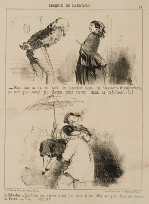 Karikatur. Hilfreicher Pierrot