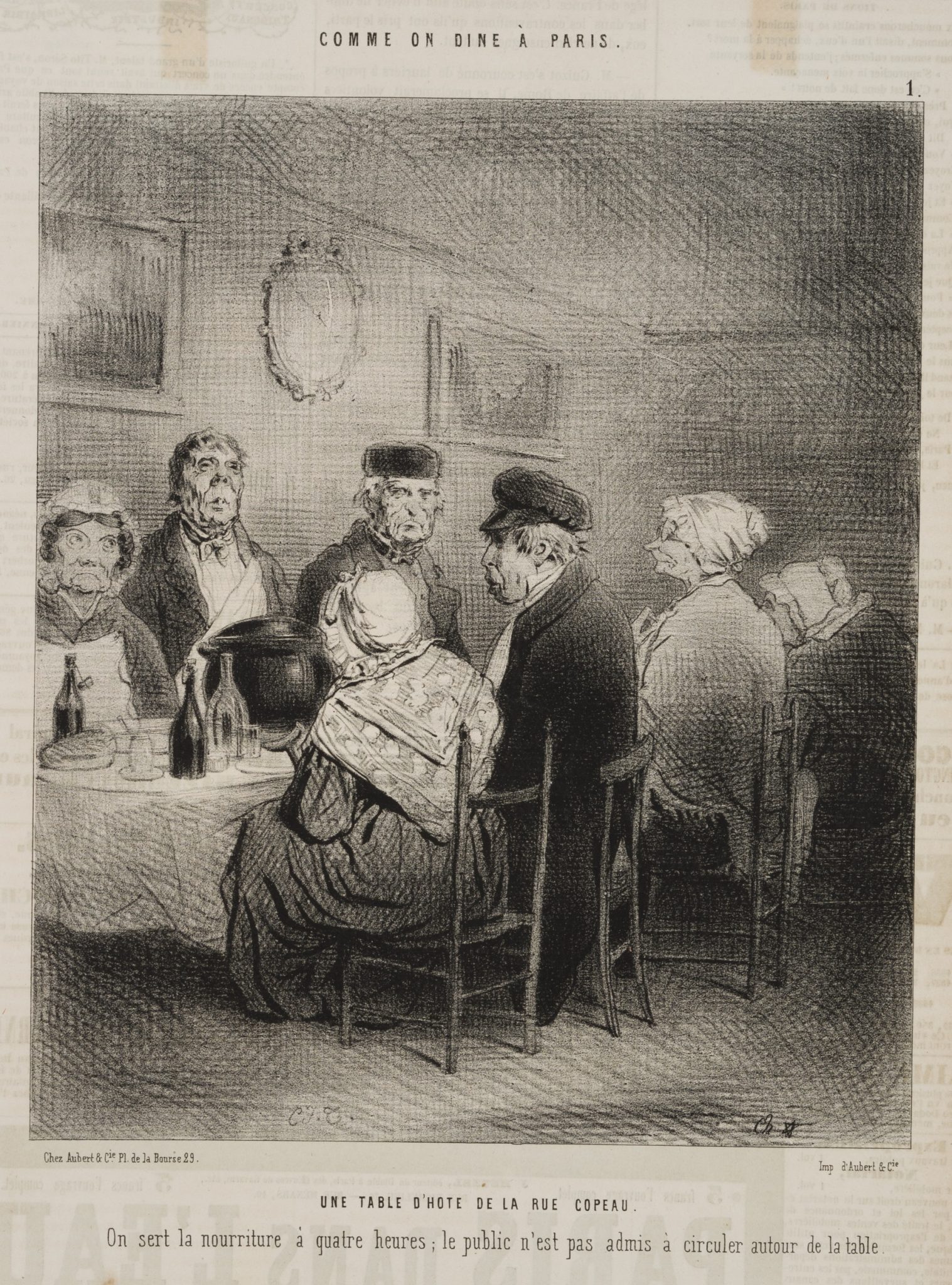 Karikatur. Table d'hôte