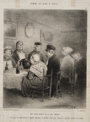 Karikatur. Table d'hôte