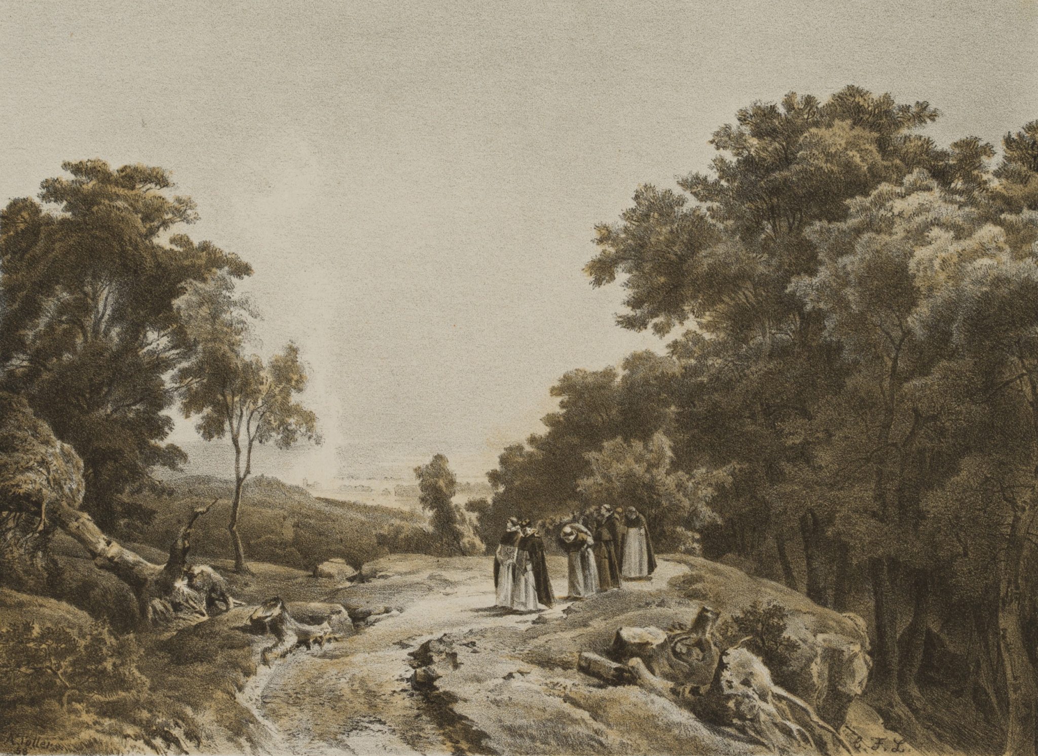 Geistliche in der Landschaft