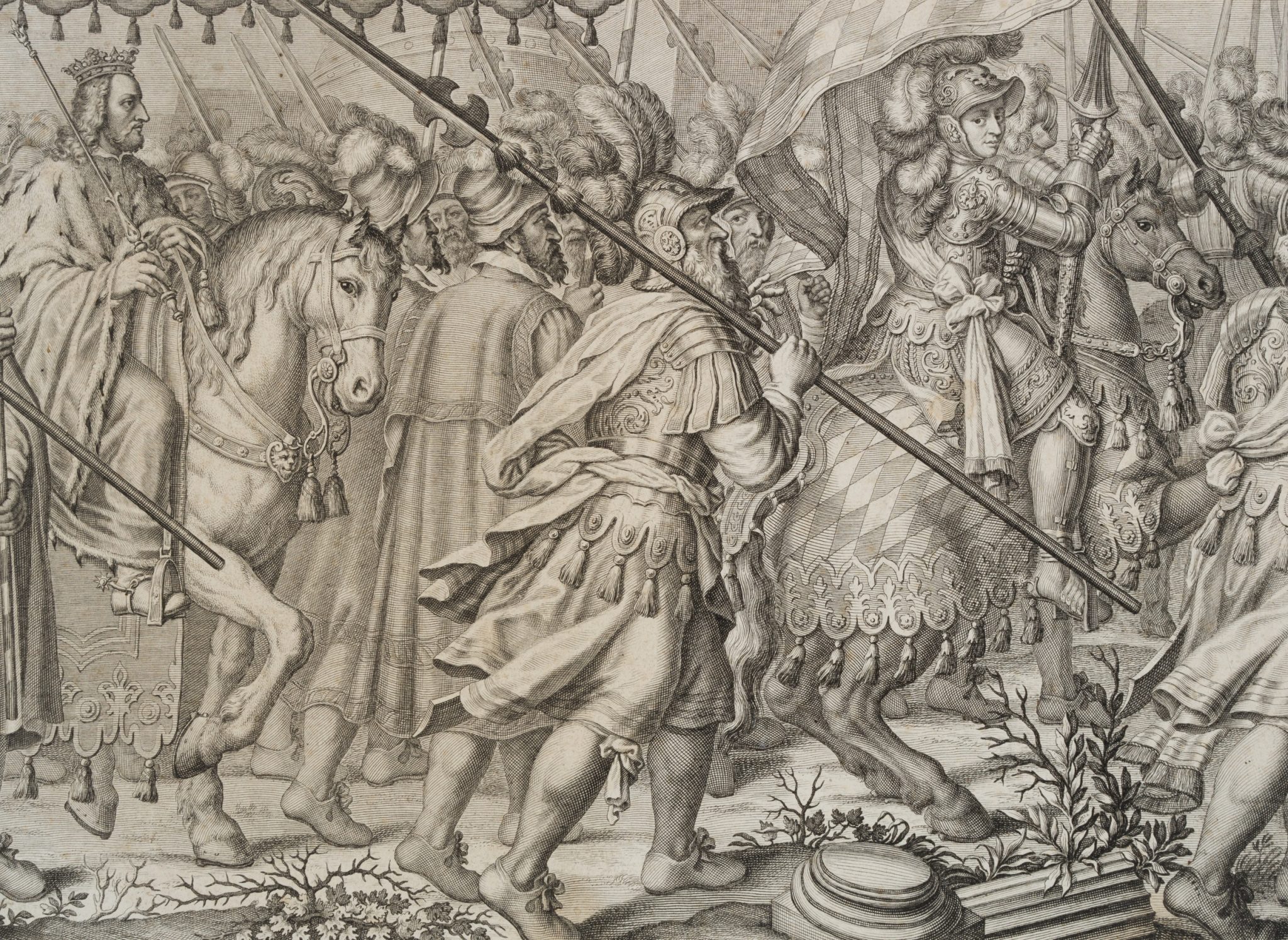 Militärzug mit König