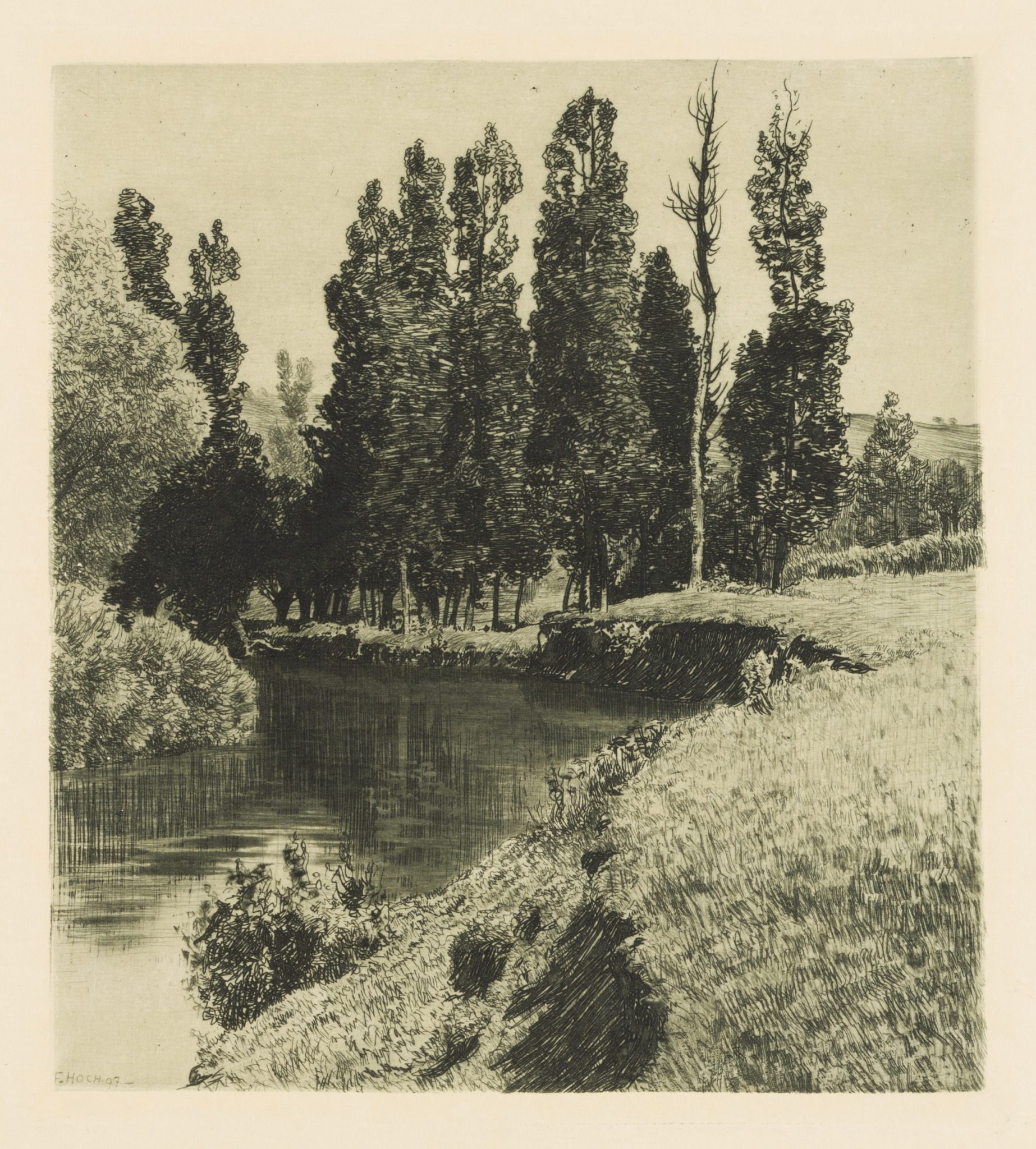 Flusslandschaft mit Auenwald