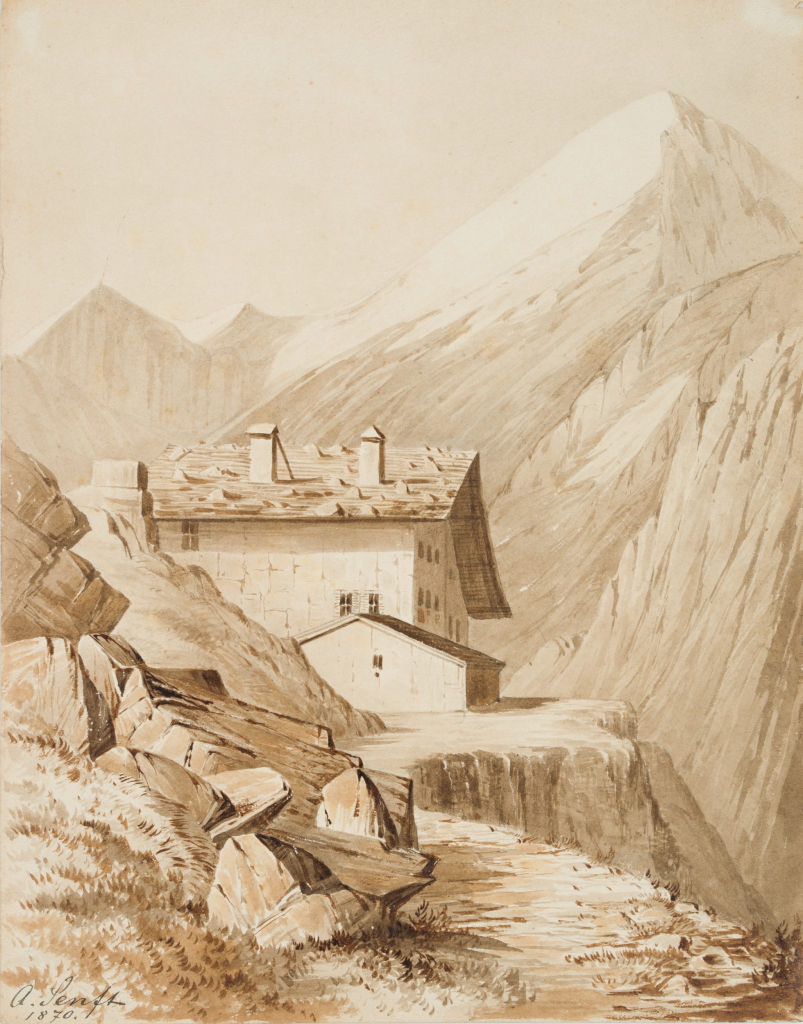 Berggasthof in alpinem Gebirge