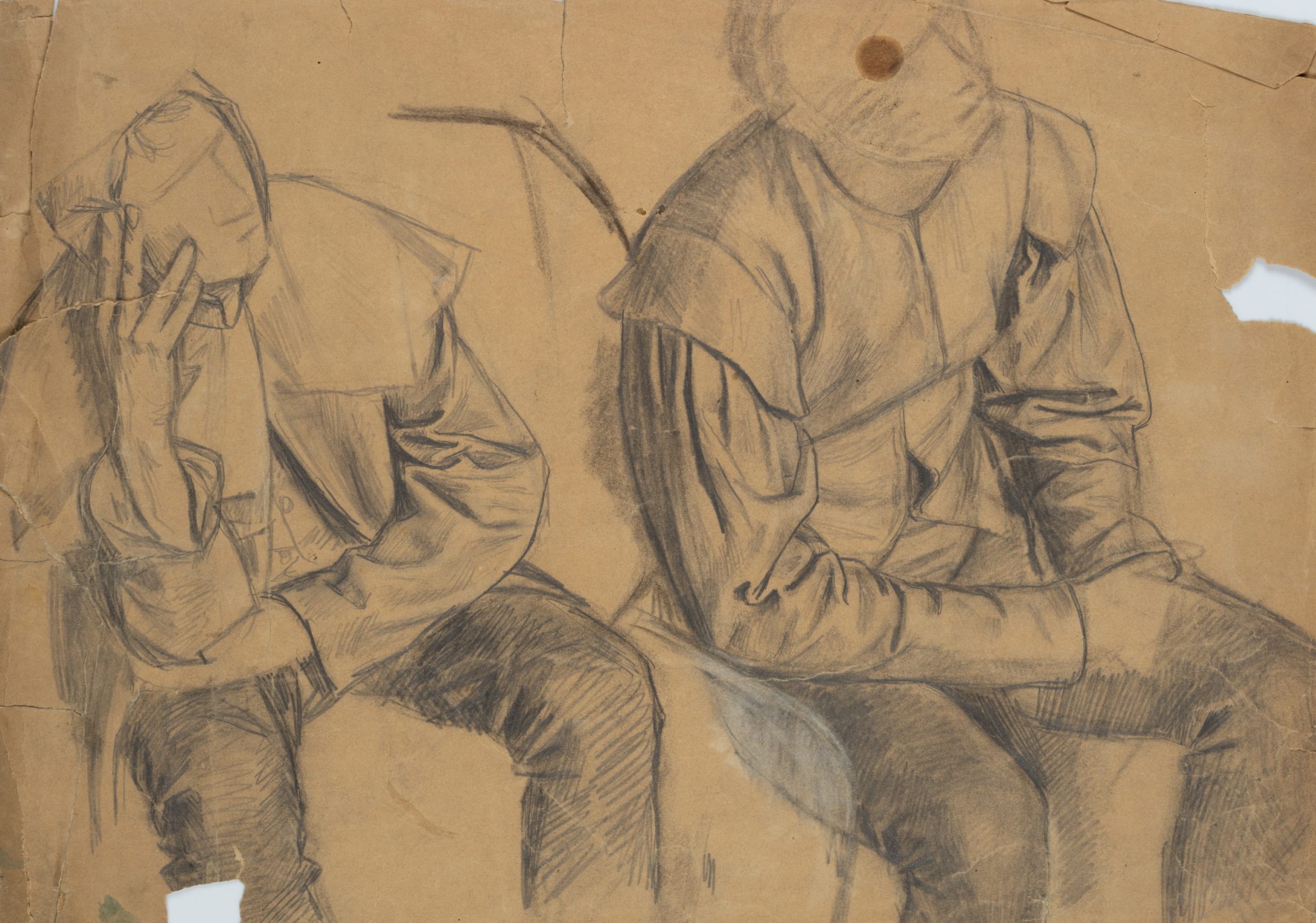 Studie zweier Sitzender