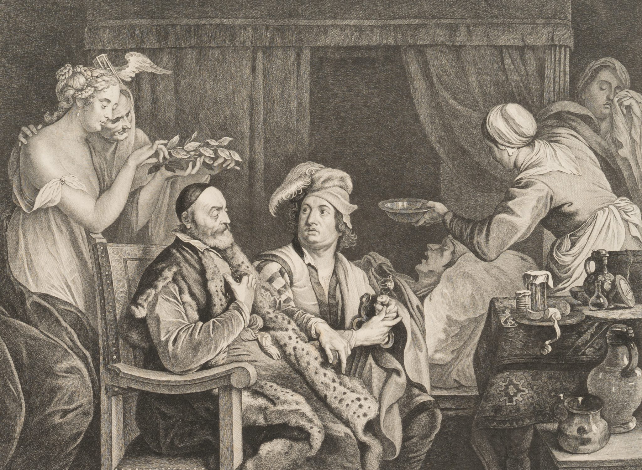 Lorbeerkrönung am Sterbebett