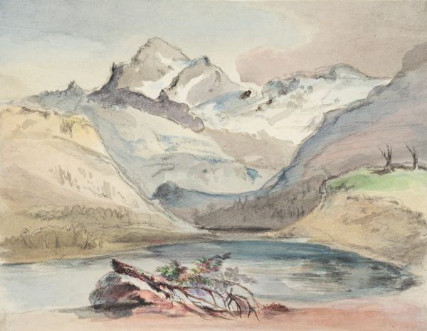 Aus der Sammlung „Alpenglühen": Alpenlandschaft mit Bergsee