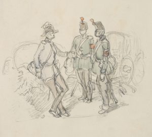 Soldaten beim Offizier