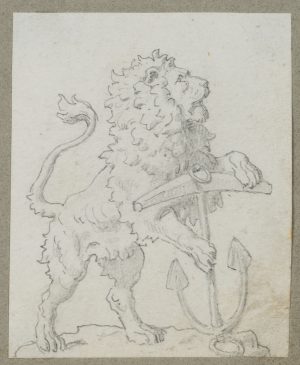 Düsseldorfer Löwe mit Anker