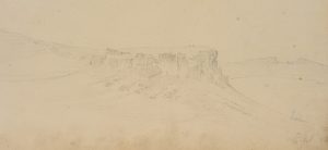 Landschaft mit Felsplateau. Eifel