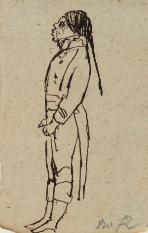 Mann mit Zipfelmütze, ganzfigurig