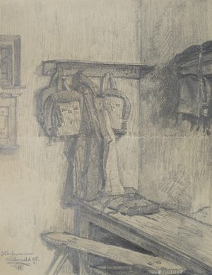 Interieur mit Garderobe und Bank