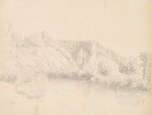 Seeblick auf Steilküste und Stadtsilhouette