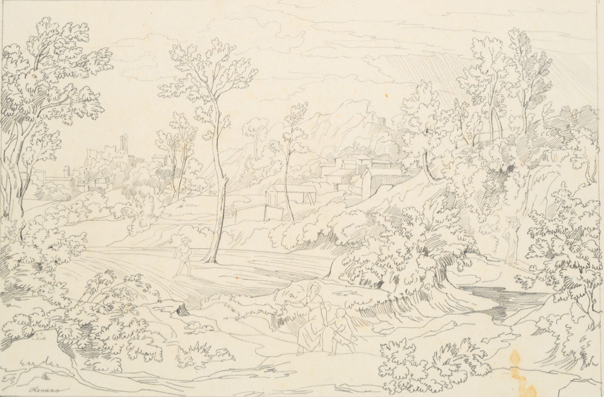 Idyllische Landschaftsansicht von Olevano
