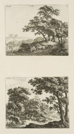 Zwei Waldlandschaften mit Flüssen