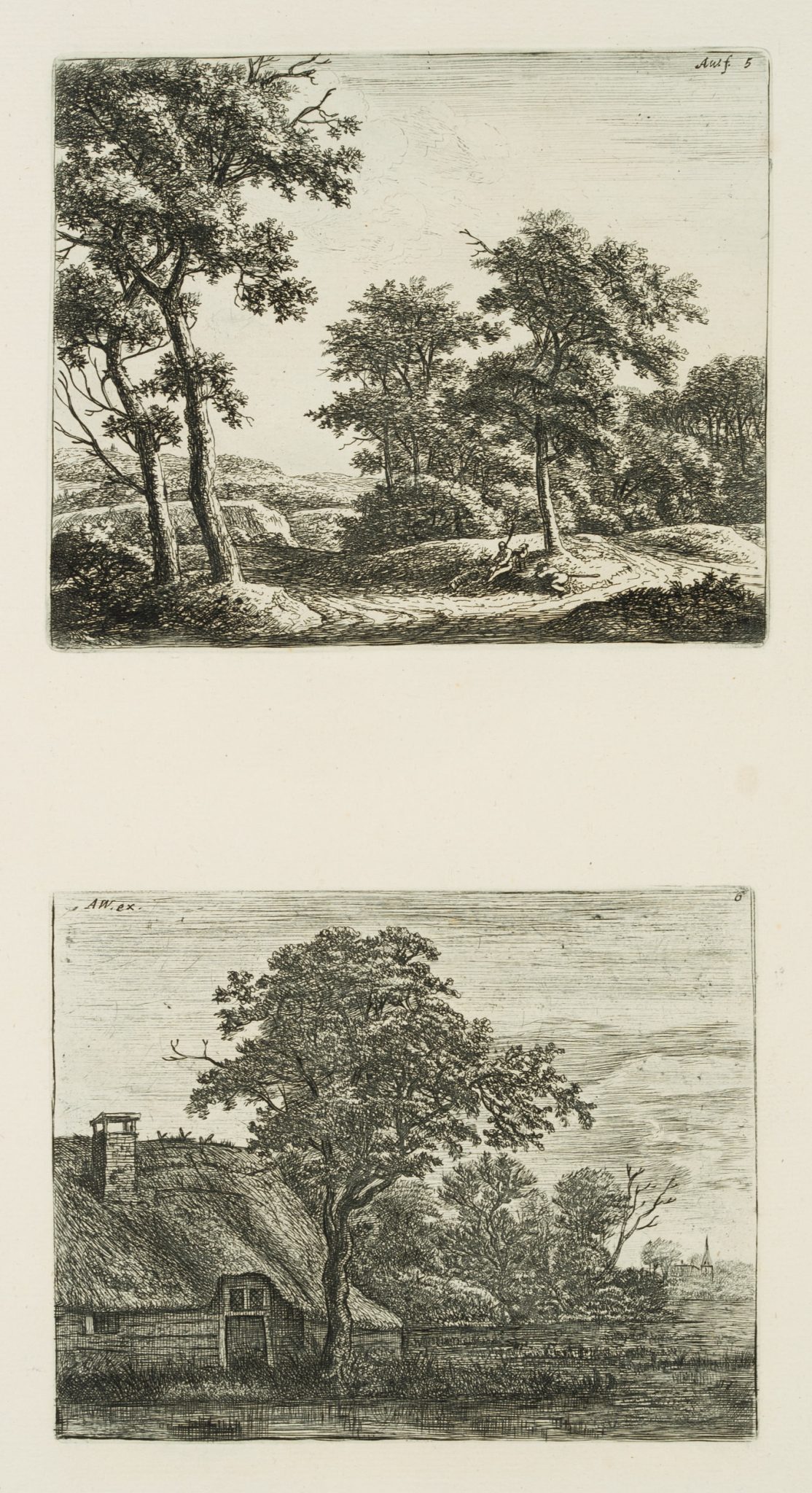 Zwei Landschaften mit Hirten und Kate