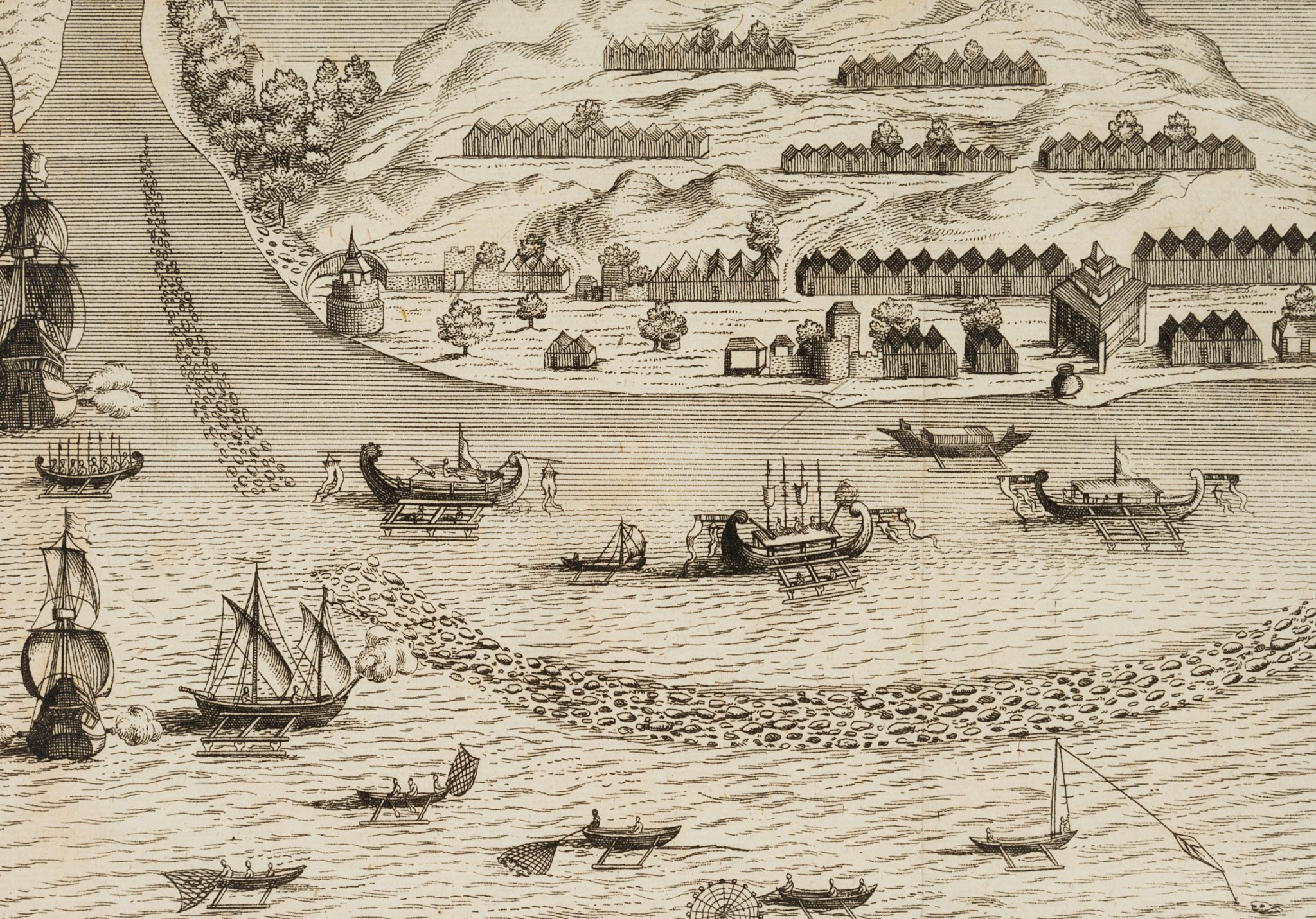 Ansicht von Fort Kastela, Indonesien