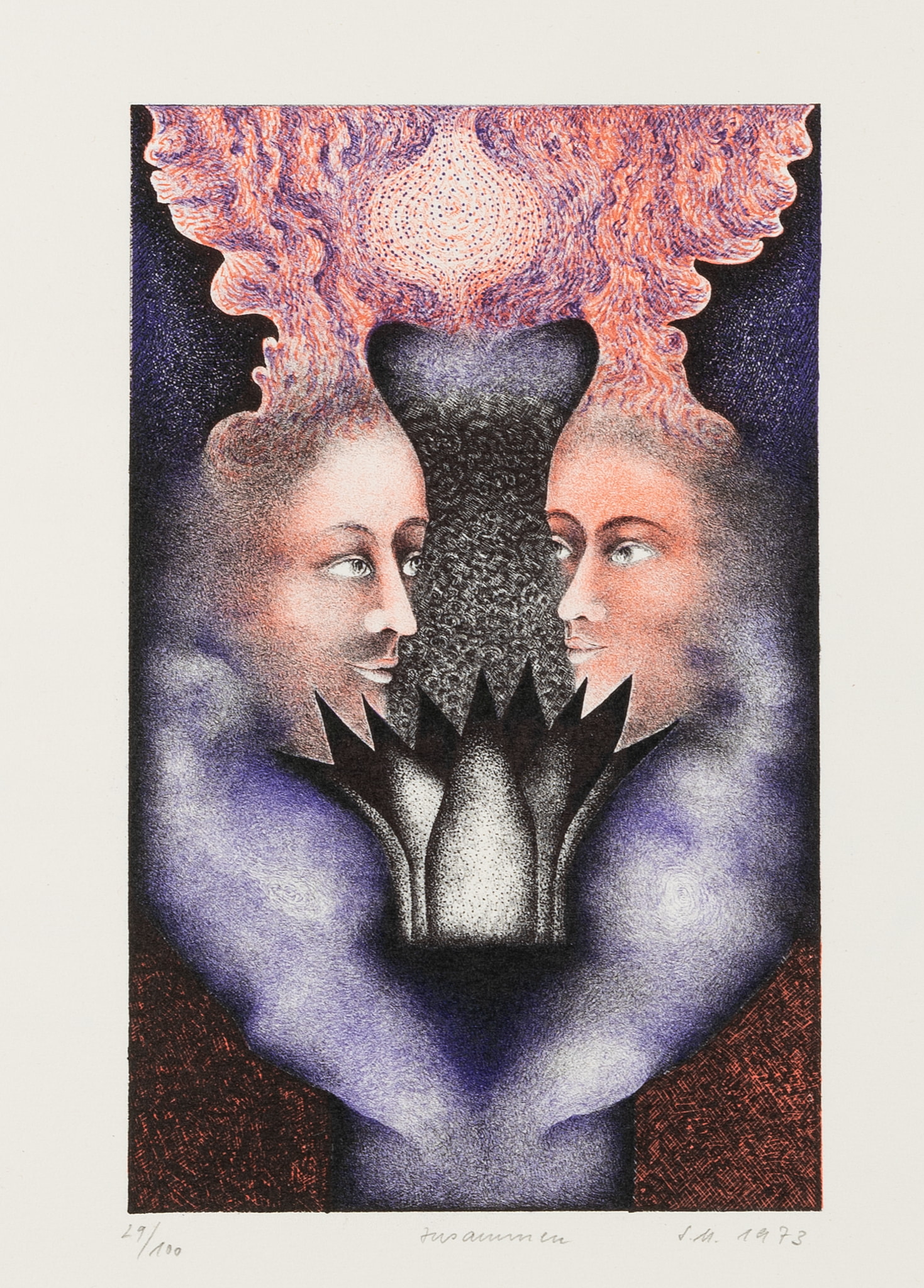 "Zusammen" Surrealistische Doppelfigur