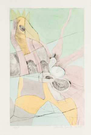 Abstrakte Landschaft in Pastell