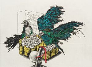Poem Fantastische Zugvögel auf Korb