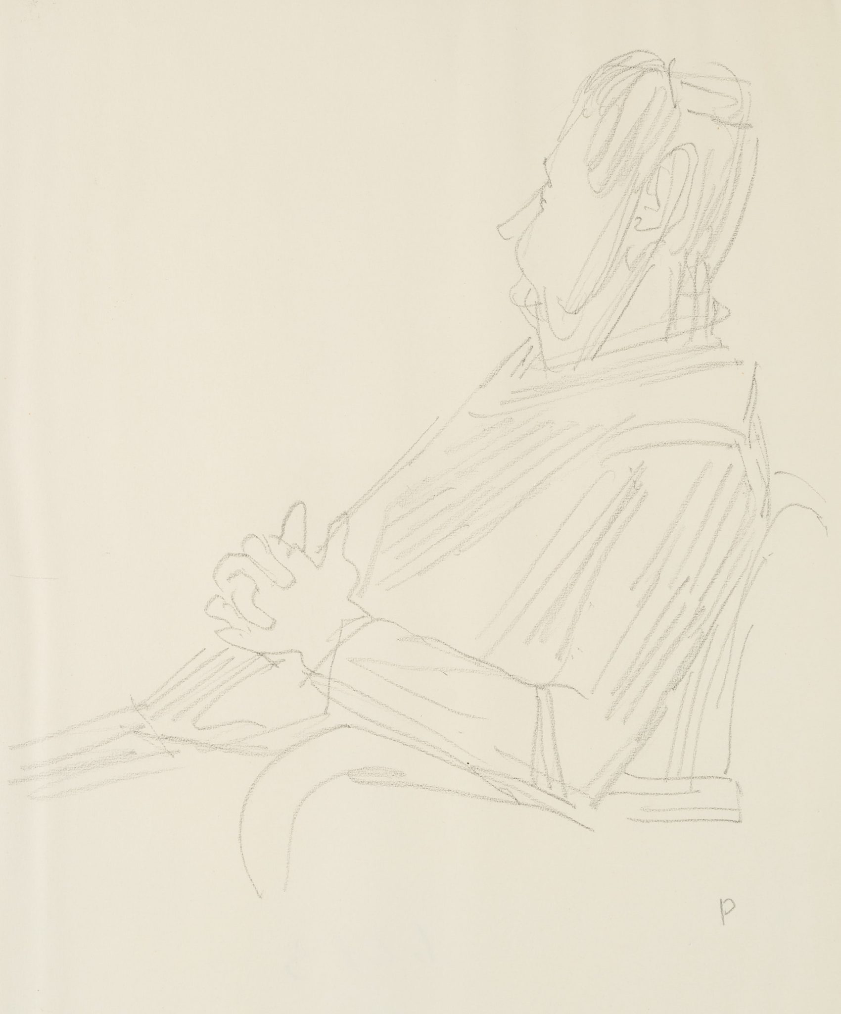 Portraitskizze einer alten Frau