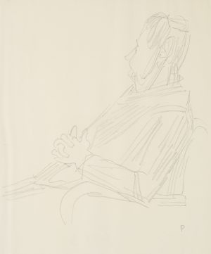 Portraitskizze einer alten Frau