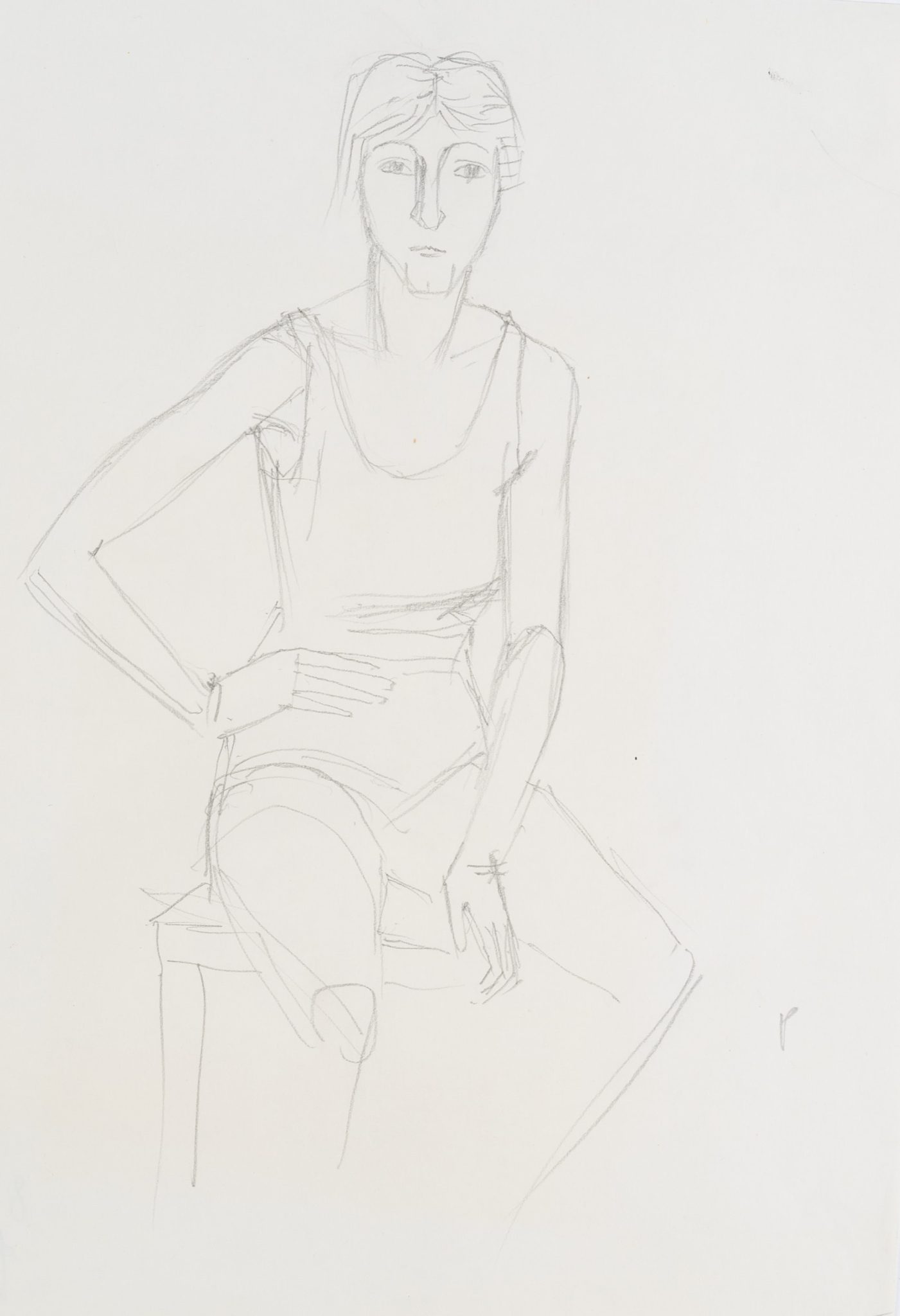 Figurenstudie, Frau in Unterwäsche