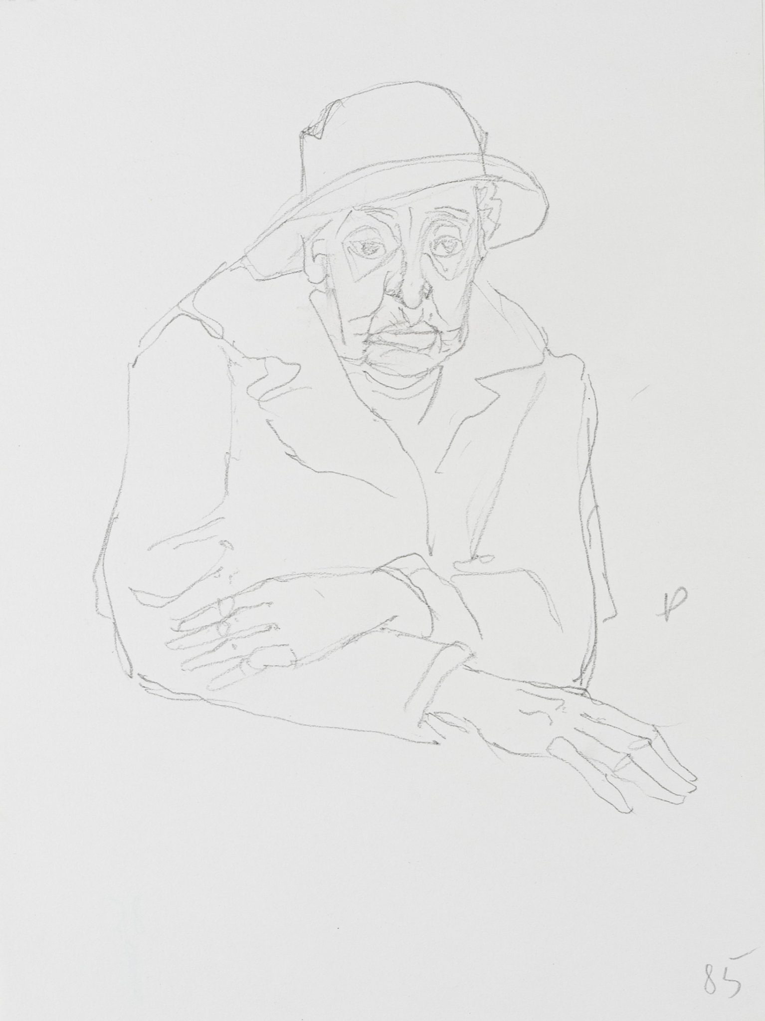 Portrait einer alten Dame mit Hut