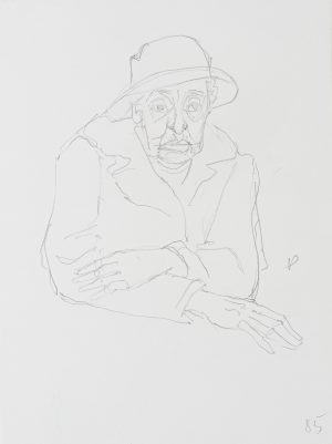 Portrait einer alten Dame mit Hut