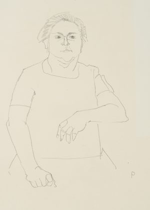 Frau von kräftiger Statur