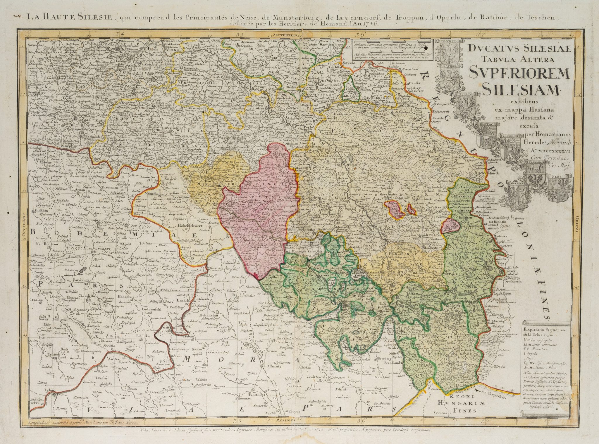 Landkarte von Oberschlesien