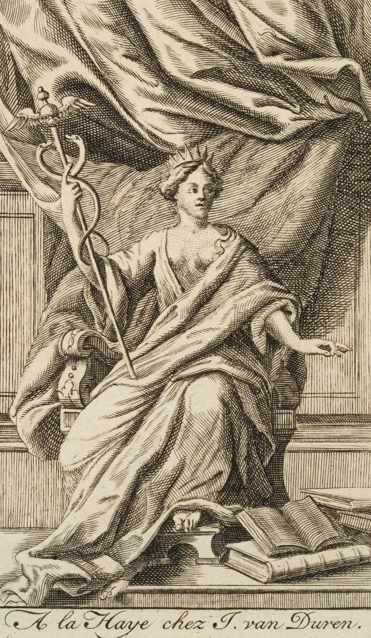 Göttin mit Heroldstab