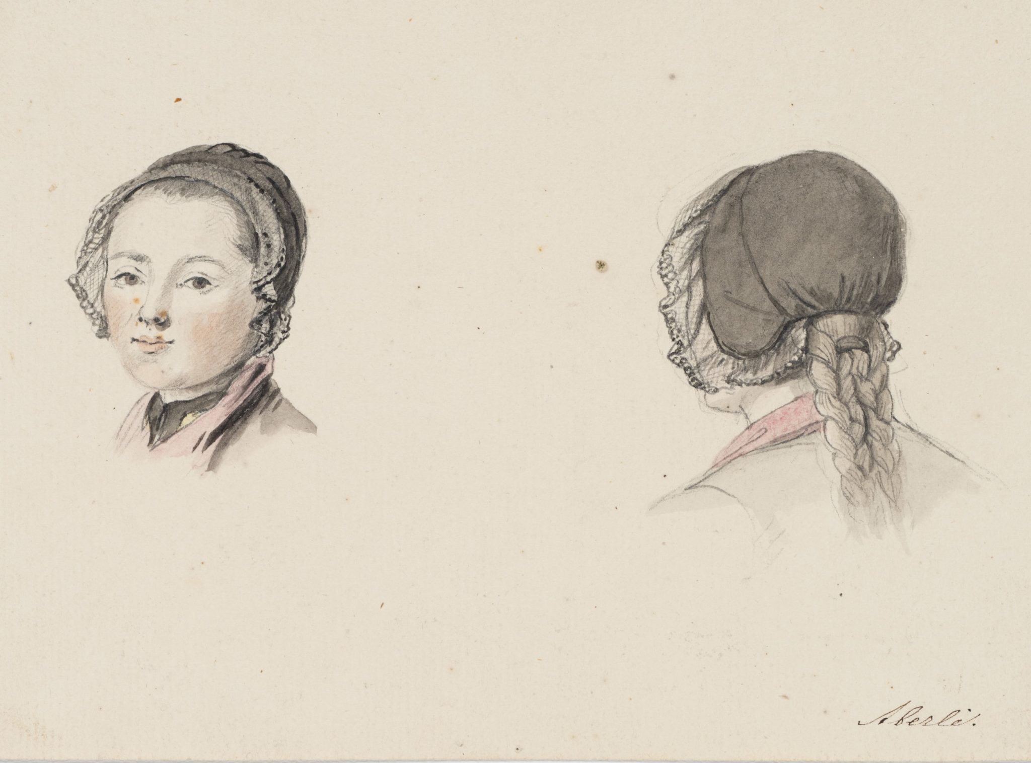Studien einer Frau mit Haube, 2 Perspektiven