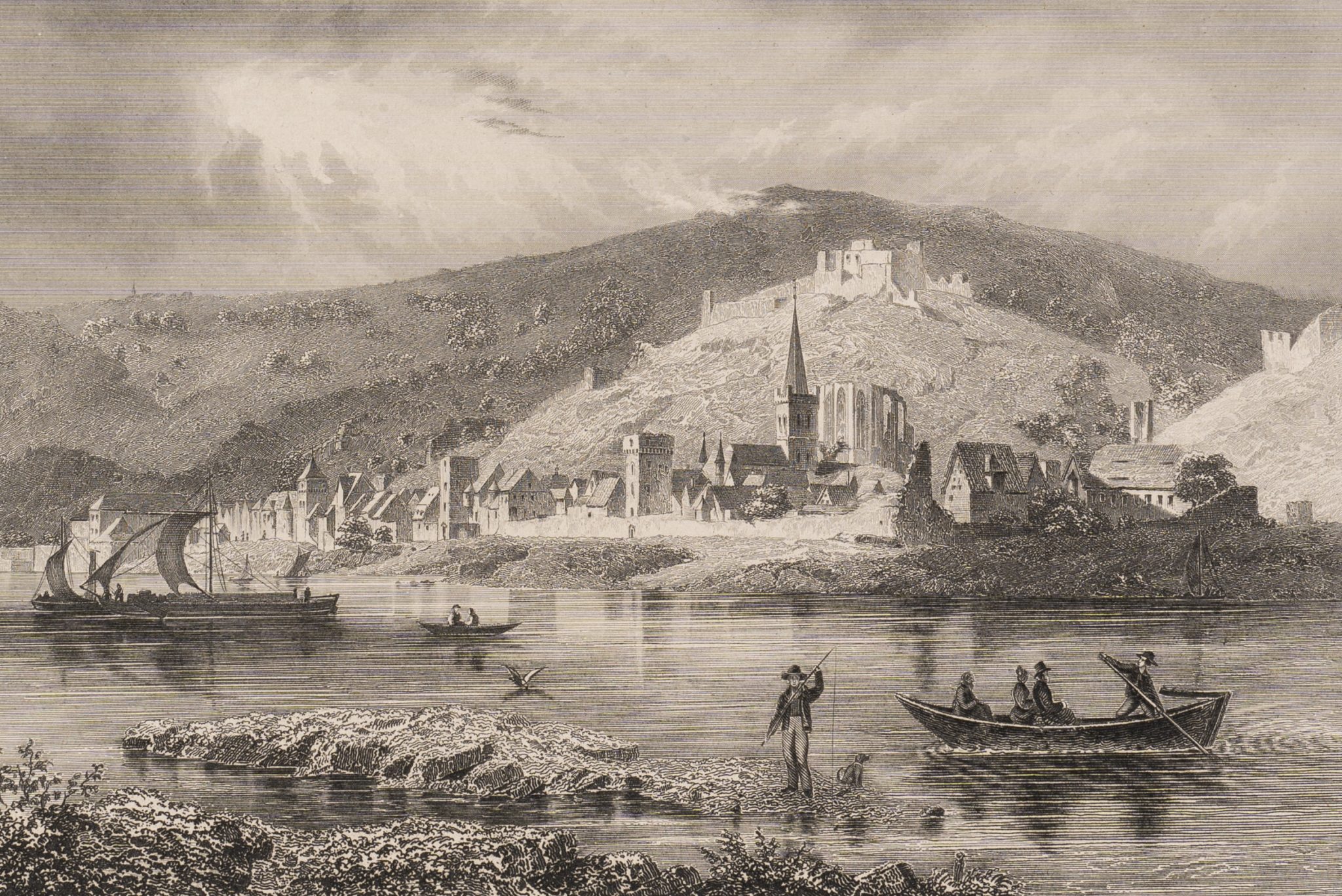 Flusslandschaft vor Bacharach