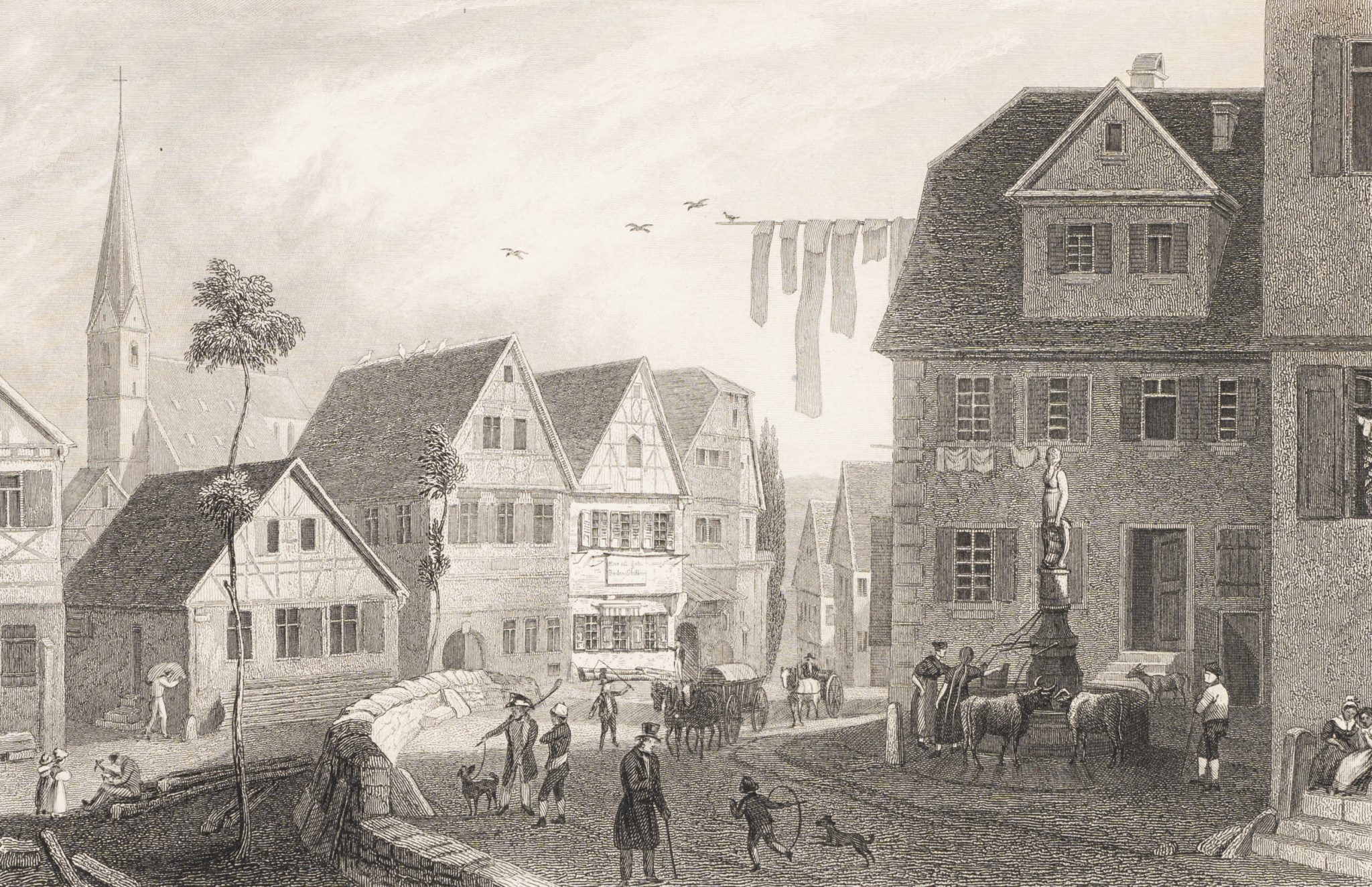 Straßenszene in Marbach