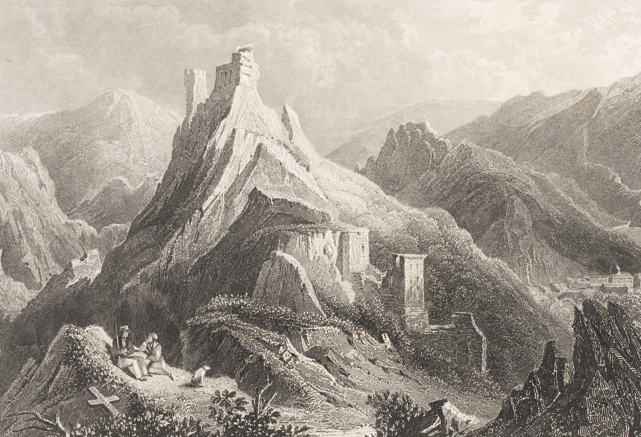 Burgruine in den Bergen