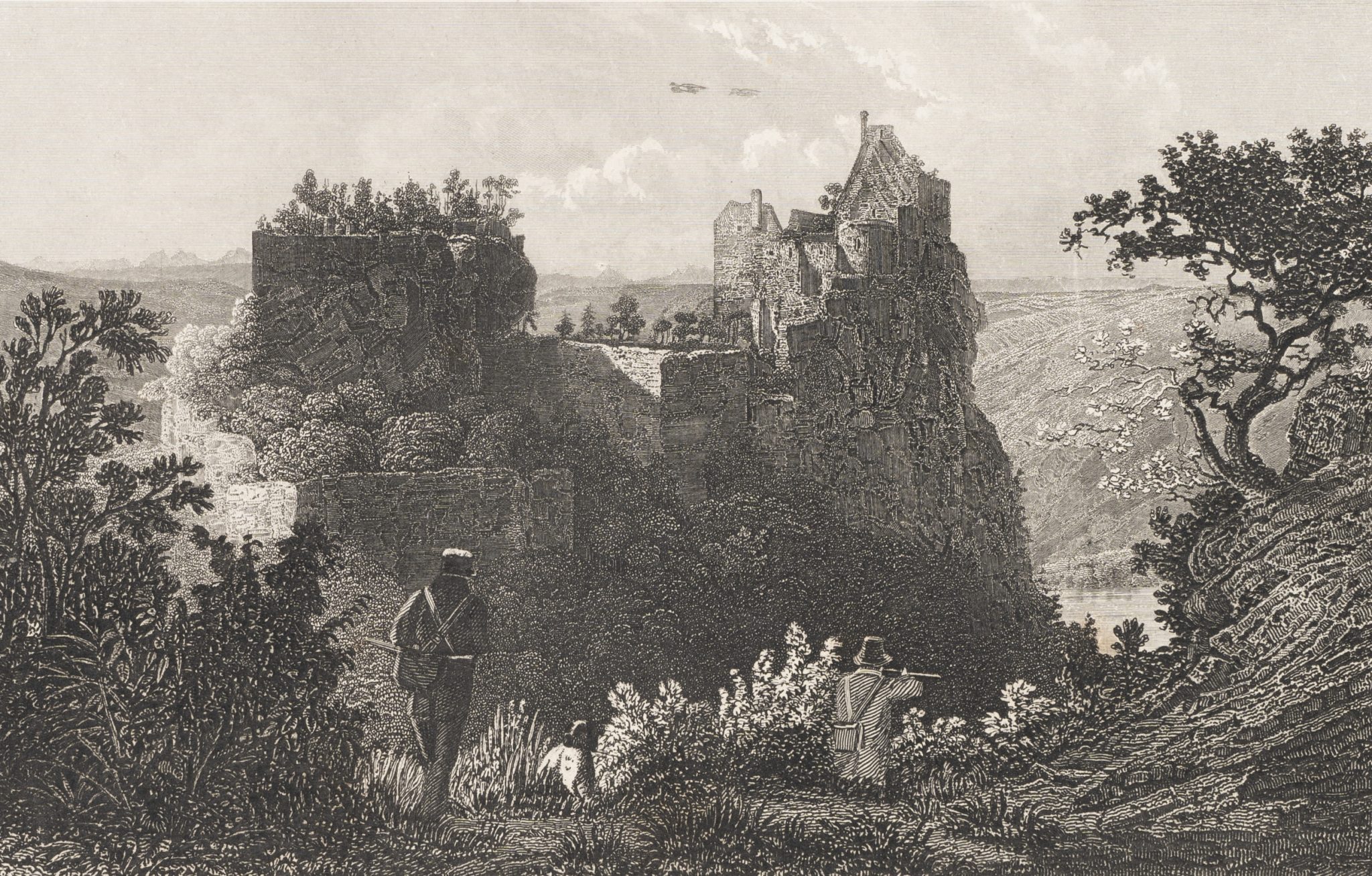 Ruine mit Wanderern