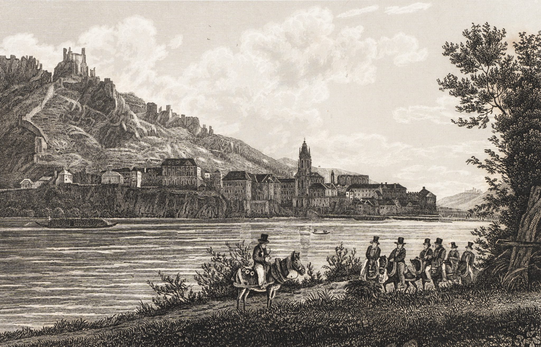 Flusslandschaft mit Burg
