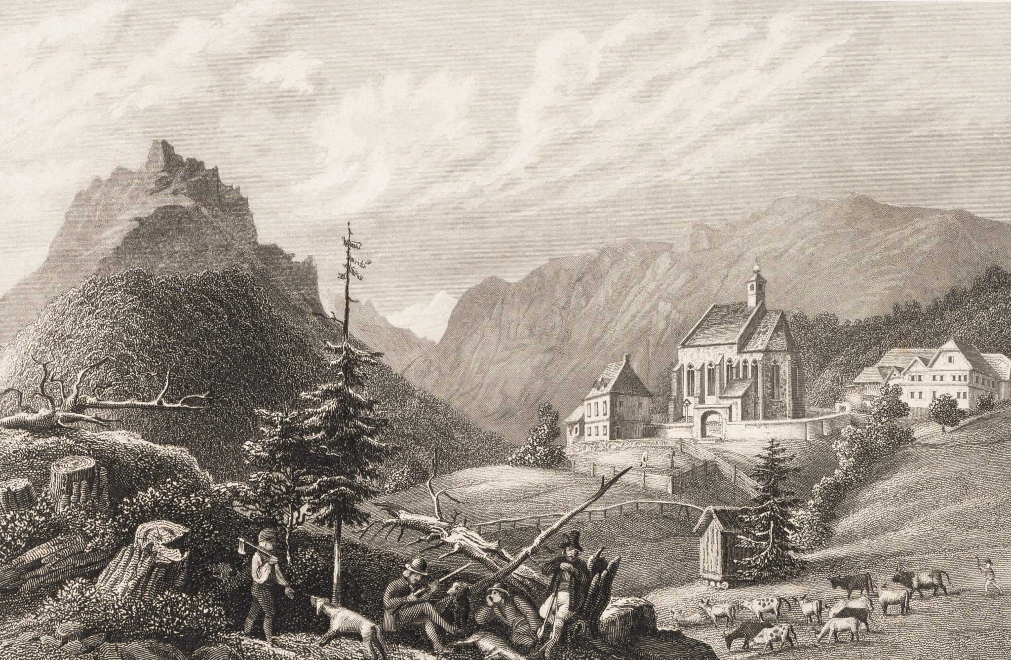 Landschaft mit Kirche