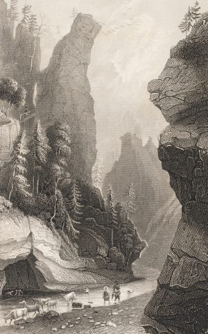 Felsenschlucht mit Wanderern