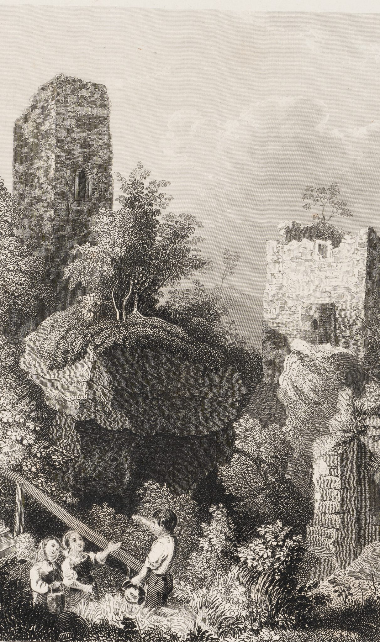 Kinder bei Ruine in Lichtenstein