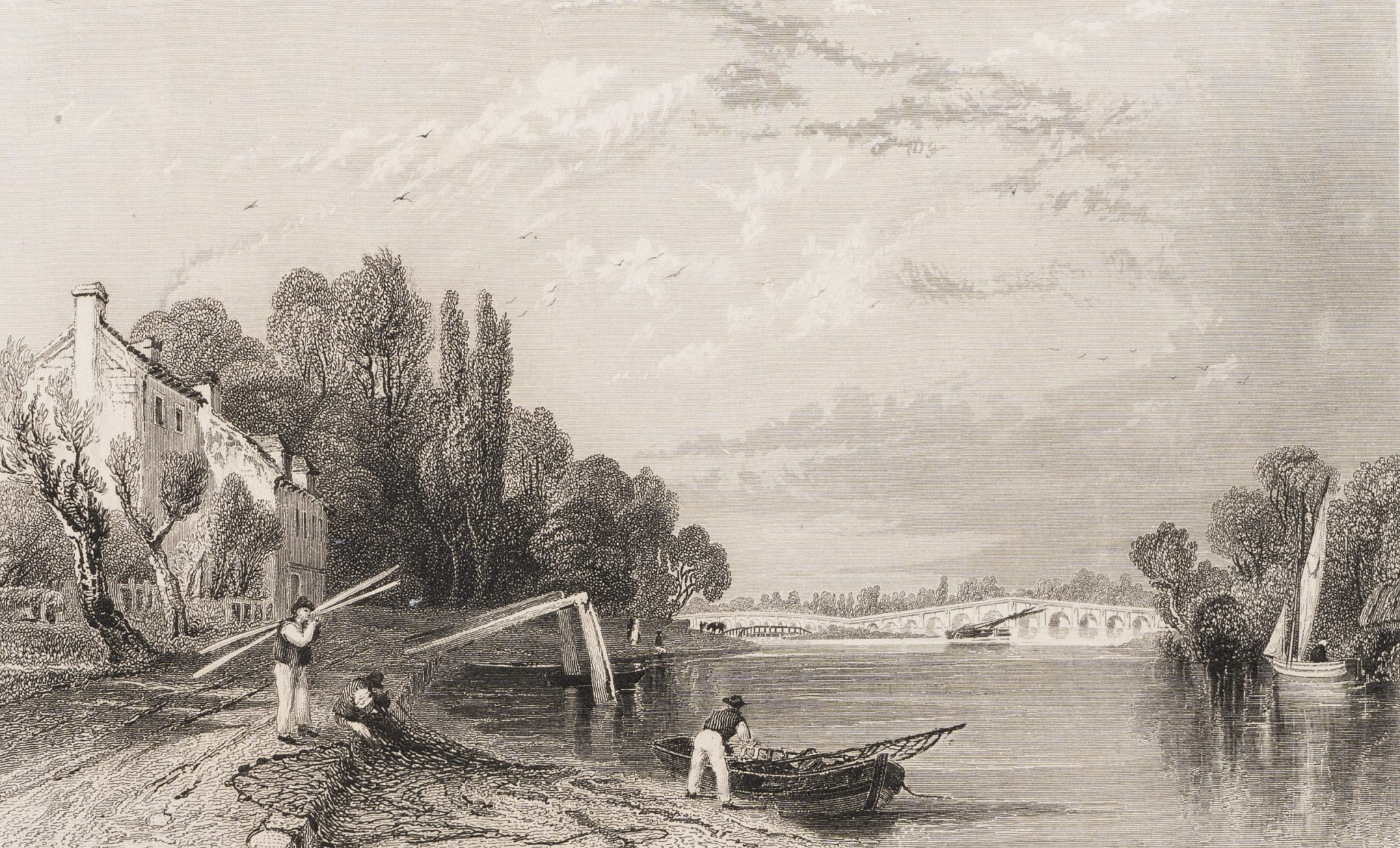 Fischer bei Walton Brücke