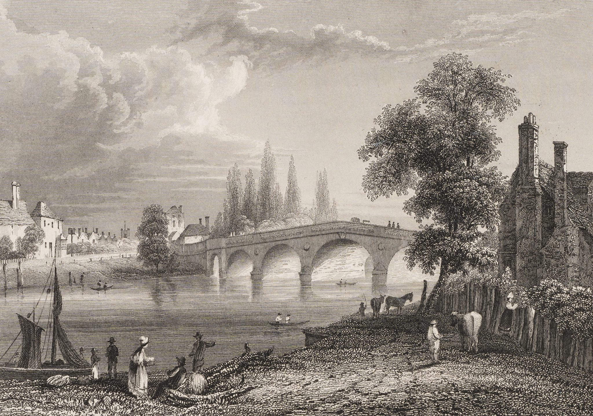 Flusslandschaft bei Chertsey Brücke