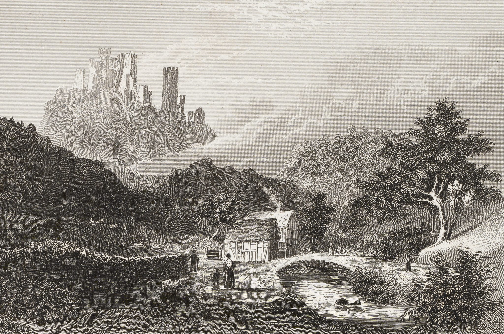 Engehöll-Tal mit Bergruine Schönberg