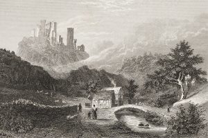 Engehöll-Tal mit Bergruine Schönberg