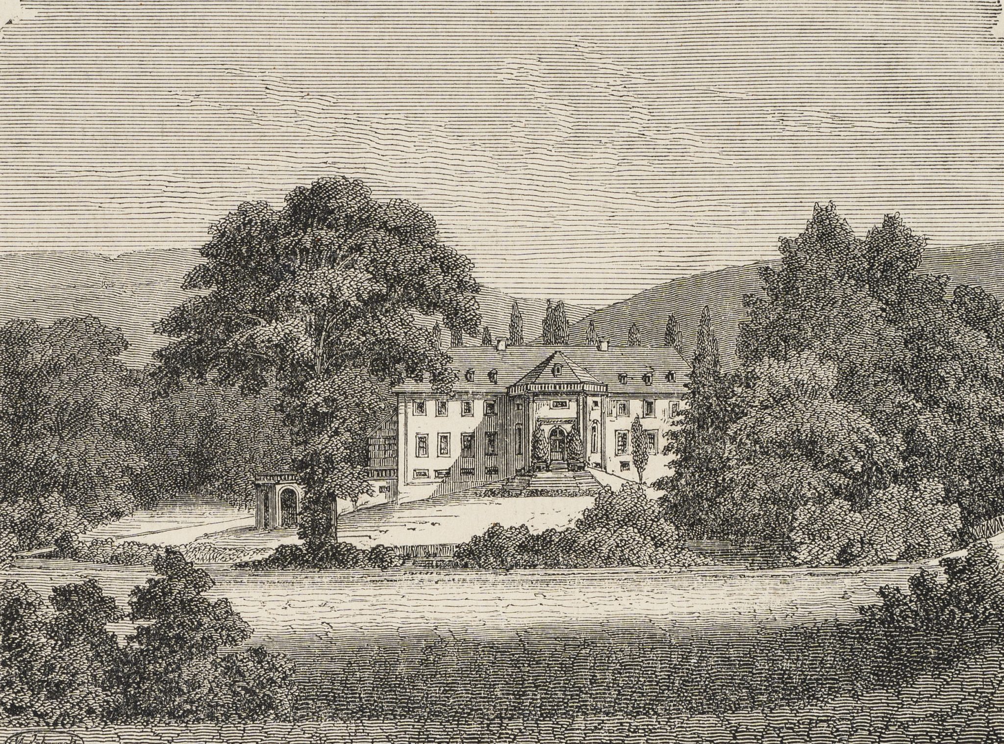 Schloss Rheda in Parklandschaft