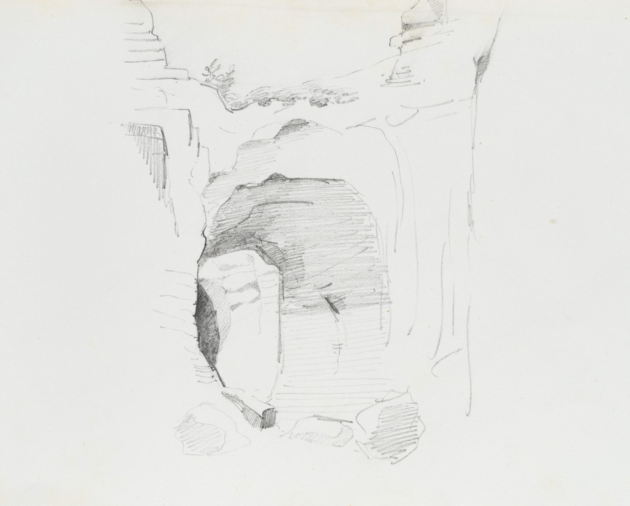 Blick aus einer Felsgrotte, Felsenöffnung