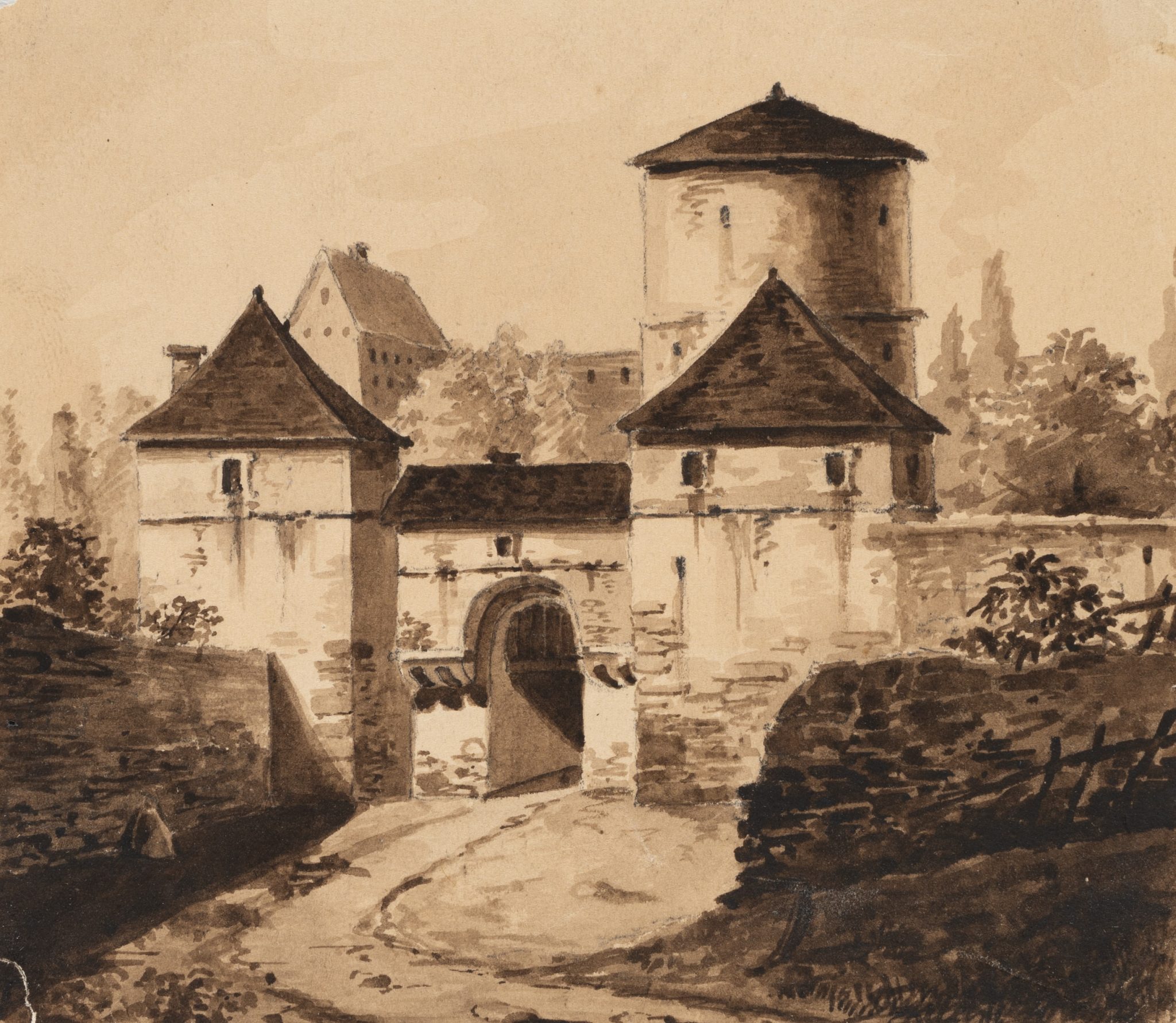 Befestigtes Tor einer Stadtmauer